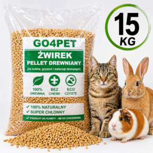 ŻWIREK DREWNIANY PELLET 15KG DLA KOTA KRÓLIKA GRYZONI KUWETA NATURALNY