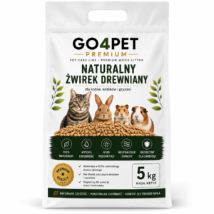 Żwirek Drewniany GO4PET PREMIUM 5kg Dla Kota Królika Gryzoni Naturalny