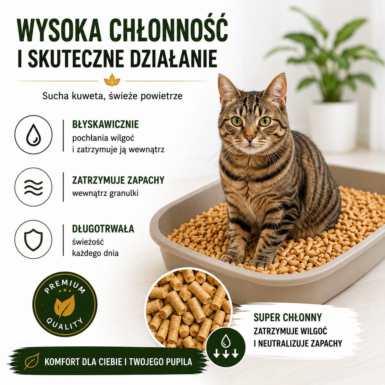 Żwirek Drewniany GO4PET PREMIUM 5kg Dla Kota Królika Gryzoni Naturalny - obrazek 5
